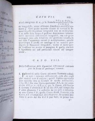 Capo VIII. Della Costruzione delle Equazioni differenziali contennute sotto la Forma di qualunque trinomio.