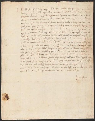 Johannes Cochlaeus (1479-1552) Autographen: Brief von Johannes Cochlaeus an Wolfgang Ciptio - BSB Autogr.Cim. Cochlaeus, Johannes