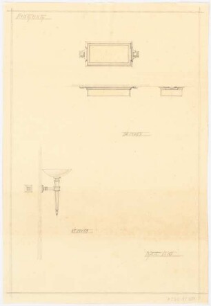 Villa von der Heydt, Berlin-Tiergarten Umbau: Lampe am Eingang: Ansichten 1:10