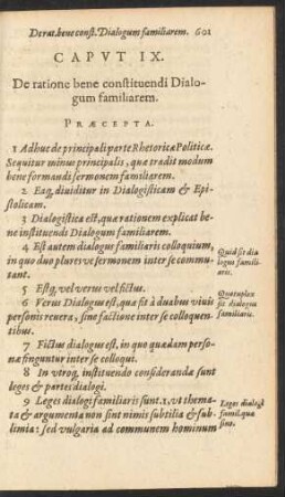 Caput IX. De ratione bene constituendi Dialogum familiarem.
