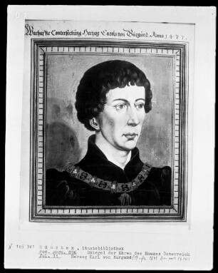 Spiegel der Ehren des Hauses Österreich — Herzog Karl von Burgund, Folio 11recto