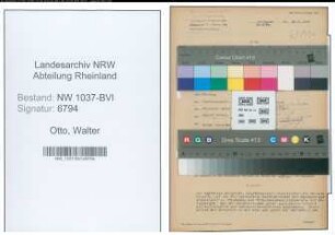 Entnazifizierung Walter Otto , geb. 26.11.1896 (Buerovorsteher)