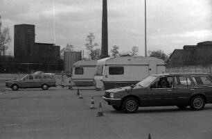 Einführungskurs des ADAC Nordbaden für Caravanführer auf dem Karlsruher Messplatz