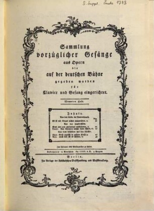 Sammlung vorzüglicher Gesänge aus Opern die auf der deutschen Bühne gegeben worden : fürs Clavier und Gesang eingerichtet ; op. CXXX d. D.. 9