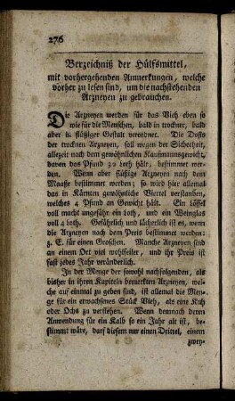 Verzeichniß der Hülfsmittel, mit vorhergehenden Anmerkungen, welche vorher zu lesen sind, umdie nachstehenden Arzneyen zu gebrauchen