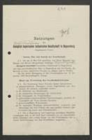 Vereinssatzung 1906