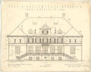 Fischer, Theodor; Nürnberg; Haus Adelsberger - Ost u. Westseite (Ansichten)