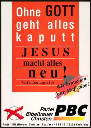 PBC, Landtagswahl 1996