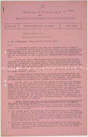 Hektografierte Materialsammlung der NSDAP Sachsen mit der Abschrift eines Rundschreibens der Konsumgenossenschaften