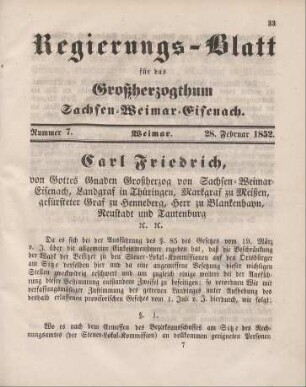 Nr. 7 : 28. Februar 1852