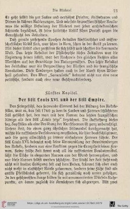 Fünftes Kapitel: Der Stil Louis XVI. und der Stil Empire