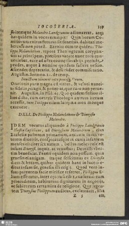 DXLI. De Philippo Melanchthone & Dionysio Melandro