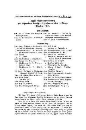 Zehnte Generalversammlung des Allgemeinen Deutschen Lehrerinnenvereins in Mainz, Pfingsten 1907