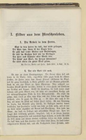 I. Bilder aus dem Menschenleben