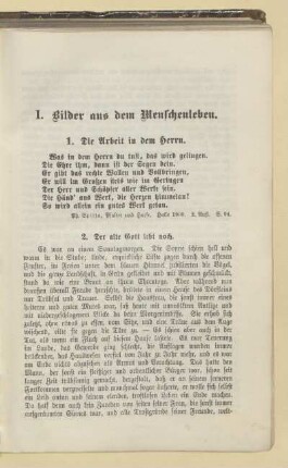 I. Bilder aus dem Menschenleben