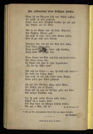 Der Lebenslauf eines fleißigen Kindes