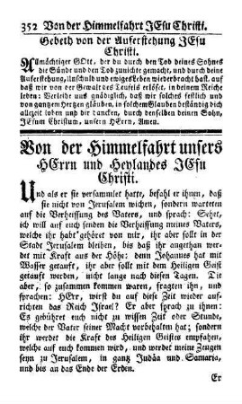 Von der Himmelfahrt unsers HErrn und Heylandes Jesu Christii