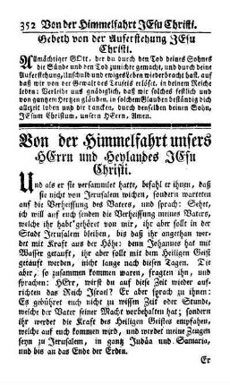 Von der Himmelfahrt unsers HErrn und Heylandes Jesu Christii