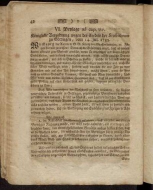 VI. Beylage ad cap. XIV. - XIII. Beylage ad cap. XIII. XV. XVII.