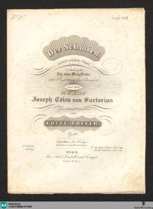 Der Schmied : für eine Singstimme mit Begleitung des Pianoforte; op. 18