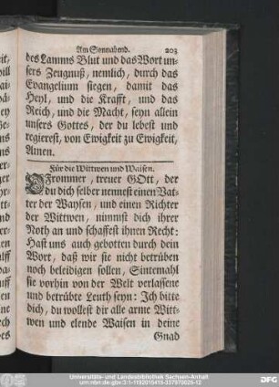 Für die Wittwen und Waisen.