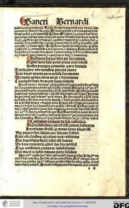 Hoc est primum capitulum huius libri, quod dividitur in duas particulas, in quarum prima tractat de fide catholica...