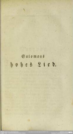 Salomons Hohes Lied