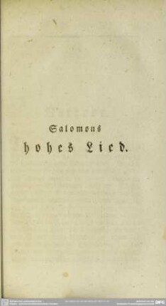 Salomons Hohes Lied