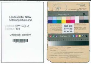 Entnazifizierung Wilhelm Unglaube , geb. 18.08.1897 (Postbeamter)