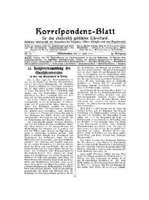 31. Hauptversammlung des Oberlehrervereins in Ost- und Westpreußen in Elbing