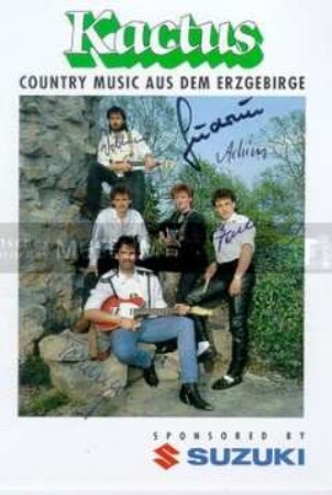 Autogrammkarte der erzgebirgischen Country-Gruppe Kactus