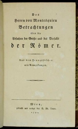 5: Des Herrn von Montesquieu sämmtliche Werke. Fünfter Theil