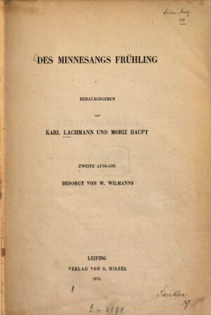 Des Minnesangs Frühling