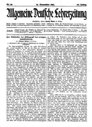 Zur Geschichte der Pädagogik des vorigen Jahrhunderts