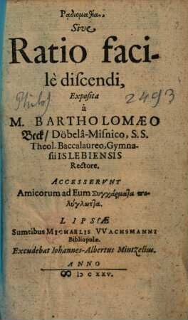 Radiomathia, Sive Ratio facilè discendi