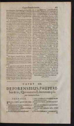 Caput XIII. De Forensibus, Pauperibus & iis, Qui numero Liberorum ipso iure immunes sunt.