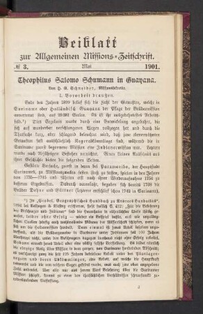 Beiblatt N° 3. Mai 1901