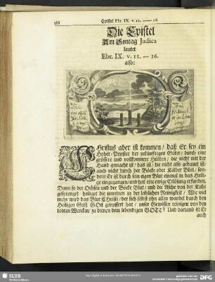 Die Epistel Am Sontag Judica lautet Ebr. IX. v. 11.-16.