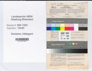 Entnazifizierung Hildegard Dechene, geb. 01.01.1914 (Sekretaerin)