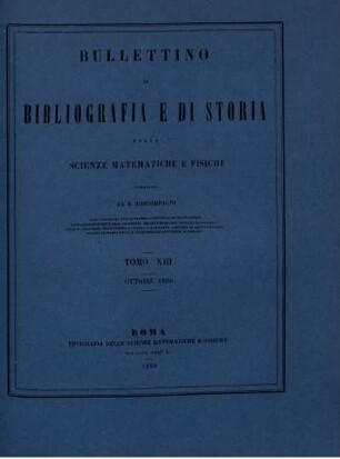 Tomo XIII. Ottobre 1880.