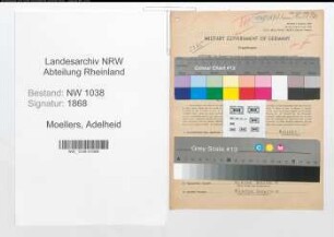 Entnazifizierung Adelheid Moellers , geb. 17.02.1906 (Geschaeftsinhaberin)