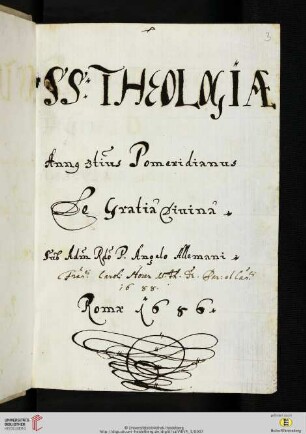 Angelus Alemannus, De gratia divina