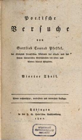 Poetische Versuche, 4