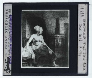 Rembrandt, Frau am Ofen sitzend (Radierung Expl. Washington NGA 9951)