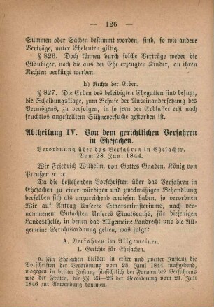 Abtheilung IV. Von dem gerichtlichen Verfahren in Ehesachen.