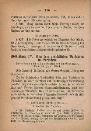 Abtheilung IV. Von dem gerichtlichen Verfahren in Ehesachen.