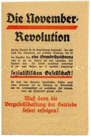 Propagandaschrift für die Sozialisierung