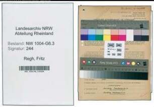 Entnazifizierung Fritz Regh , geb. 30.09.1906 (Konstrukteur)