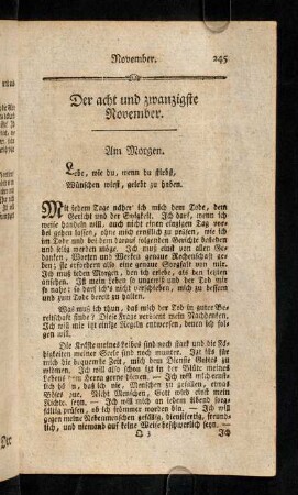 245-256, Der acht und zwanzigste-dreyßigste November.