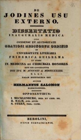 De iodines usu externo : Diss. inaug. med.